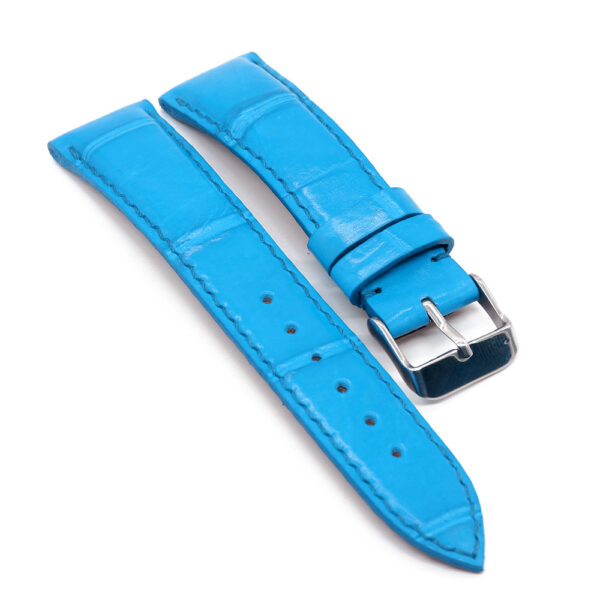 bracelet montre crocodile couleur turquoise