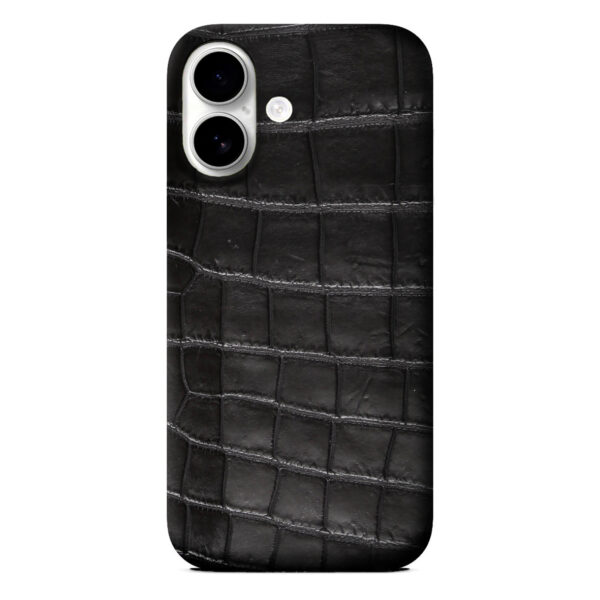 coque crocodile iphone 16 couleur noire