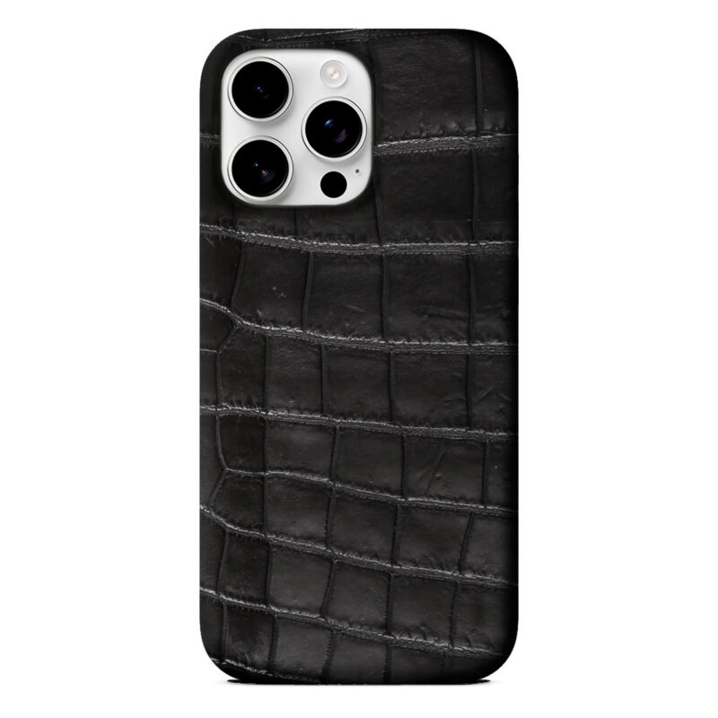 coque crocodile iphone 16 pro couleur noir